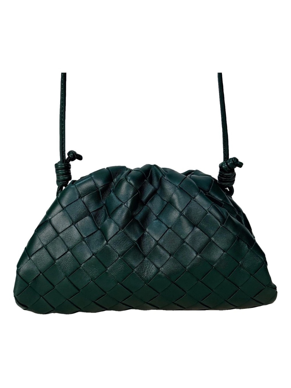 Bottega Veneta Dark Green Intrecciato Mini Shoulder Pouch